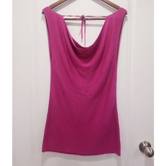 Bcbg Maxazria magenta draped knitted top - Picture 2 of 3